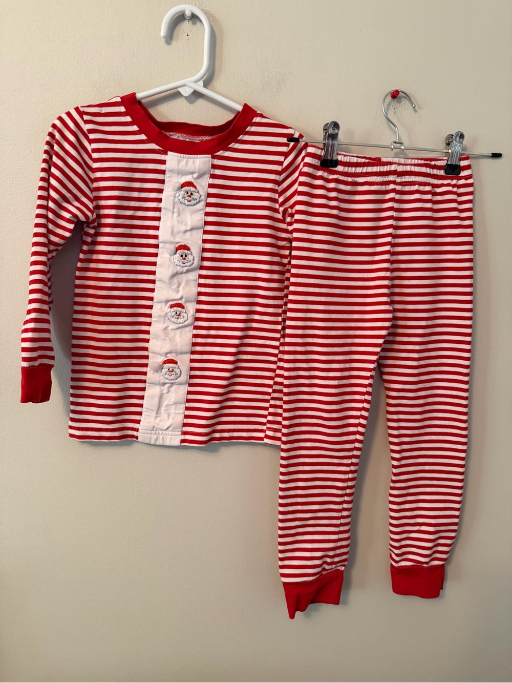 Cecil and Lou Red Striped Santa Pajamas
